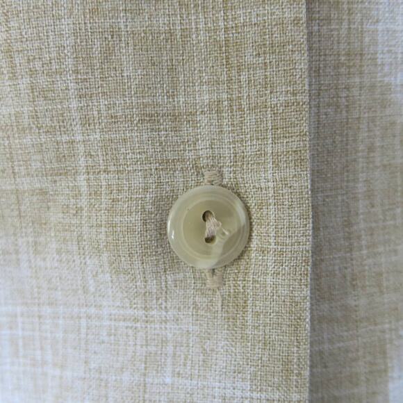 VINTAGE Stephanie Andrews Jacket Blazer Size 10 Polyester Buttons Tan Preppy - Picture 4 of 11